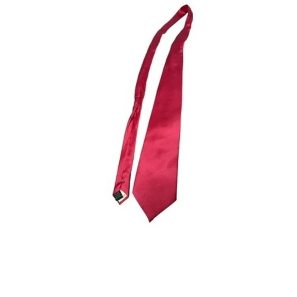 Donald J Trump Signature Collection Red Silk Tie Extra Long Solid Satin Mens